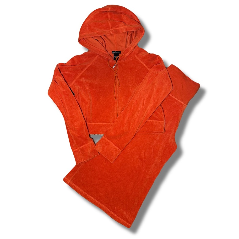 Vintage Y2K Moda International Orange Terry cloth tracksuit set size small
